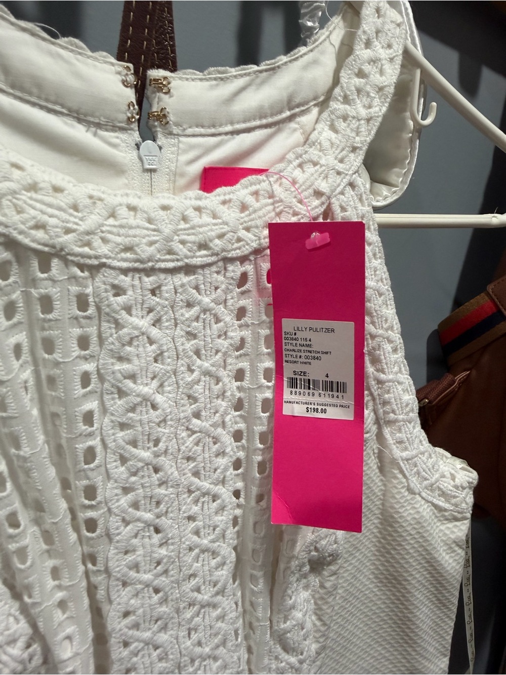 Lilly Pulitzer White Crochet Halter Dress with Braided Detail - Picture 3 of 4